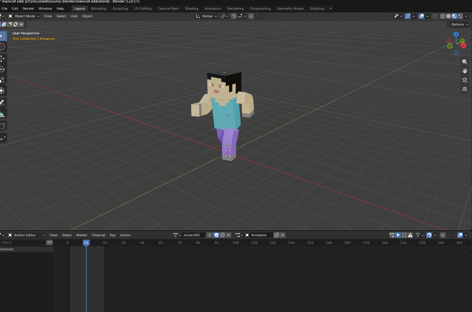 Blocky Adventure Hero - 3D Rigged & Animated Model