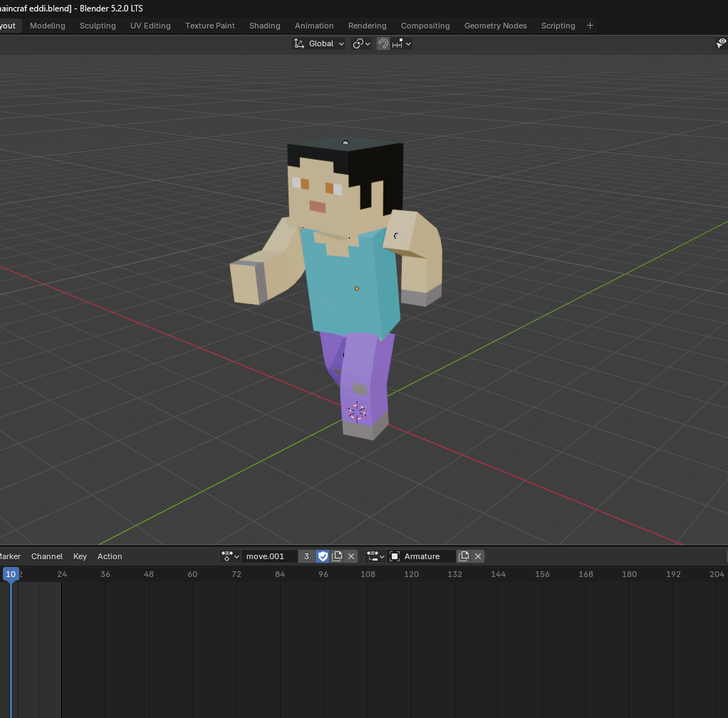 Blocky Adventure Hero - 3D Rigged & Animated Model